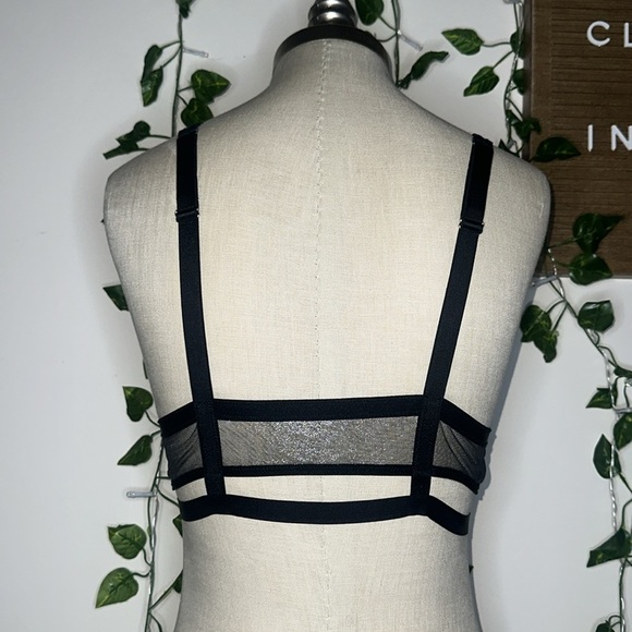 Victoria’s Secret Black Silver Sparkle Bralette - Picture 3 of 4